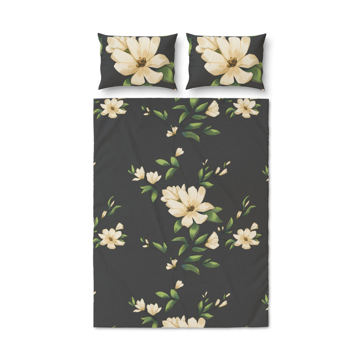 Dark Botanical Magnolia Quilt Cover Set
