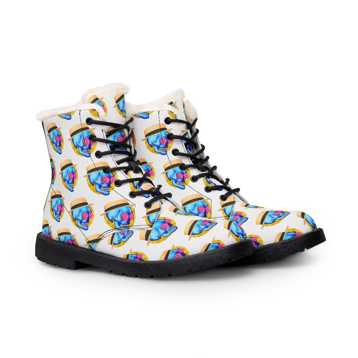 Skull Daddy Fleece-Lined Microfiber Boots