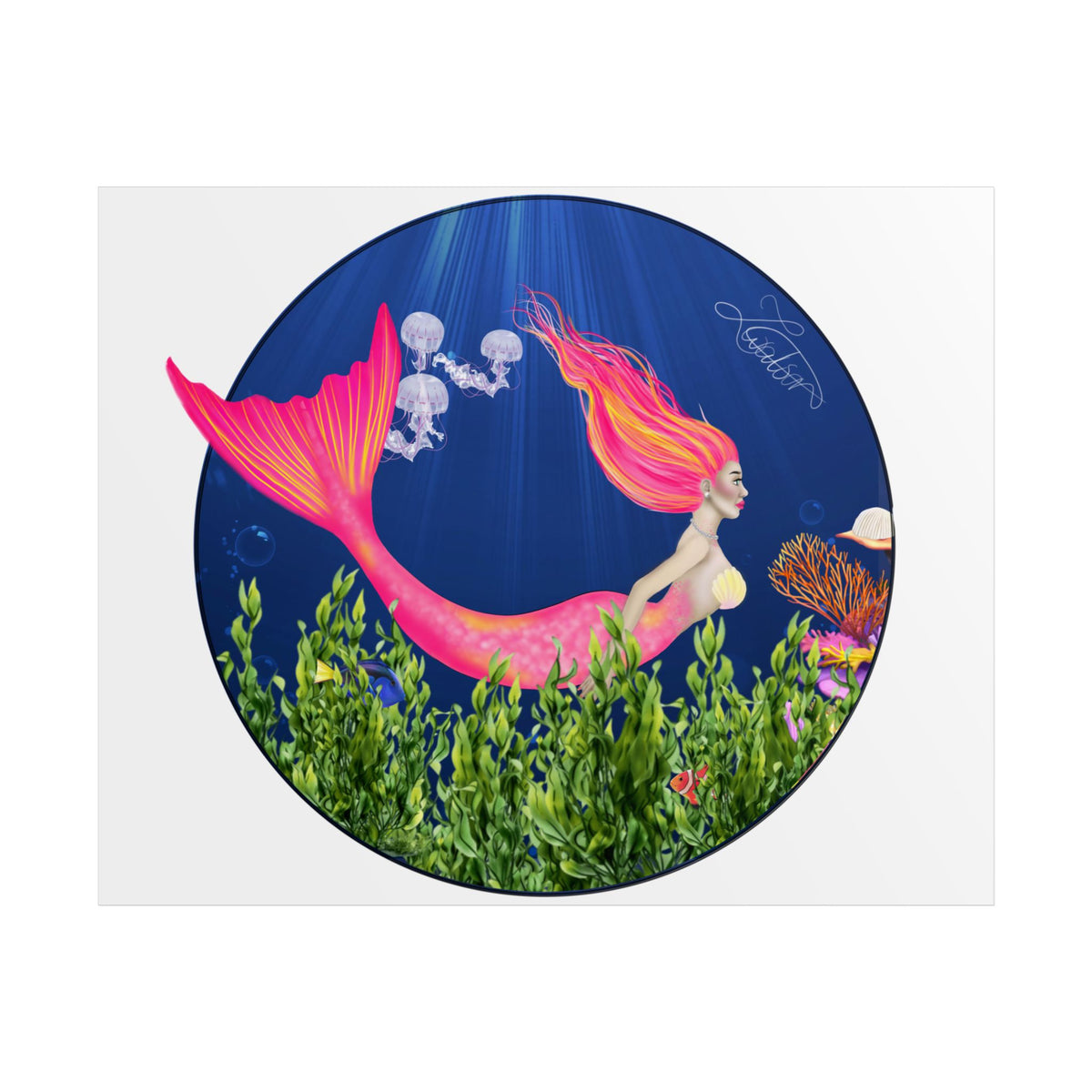 Mermaid Underwater Fantasy Unframed Poster