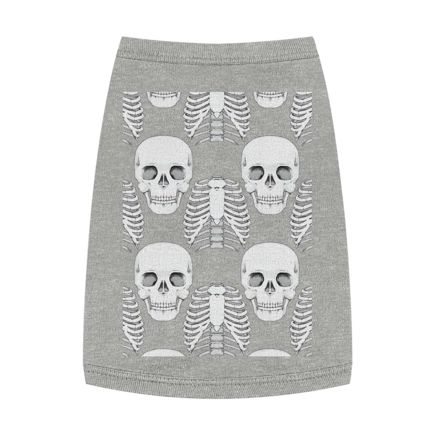 Skull & Ribcage Pet Tank Top — Gothic Halloween Dog Shirt