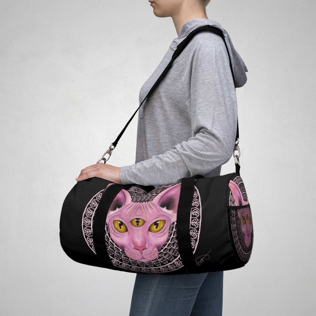 Three-Eyed Cat Duffel Bag