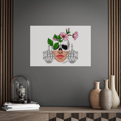 Floral Skull Gothic Art Print