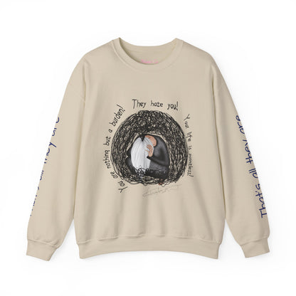 Don't Listen to the Voices Illustrated Crewneck