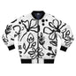 Black Flower All-Over Print Bomber Jacket