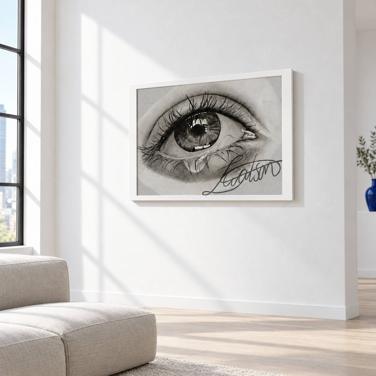 Tearful Eye Art Poster – Black and White Unframed Gallery Print