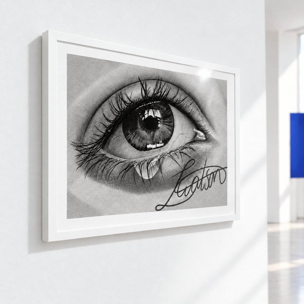 Tearful Eye Art Poster – Black and White Unframed Gallery Print