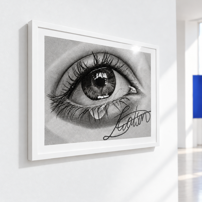 Tearful Eye Art Poster – Black and White Unframed Gallery Print