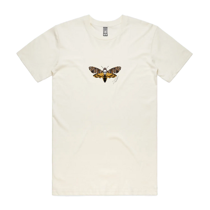 Death Moth Unisex Graphic T-Shirt — Natural front laid flat