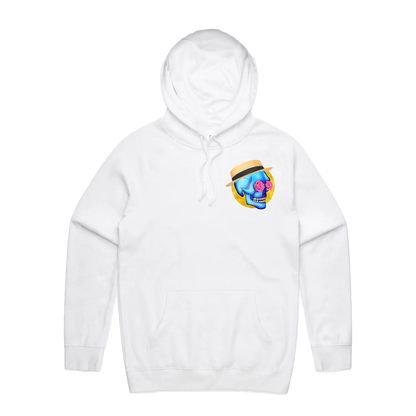 Skull Daddy Unisex Hoodie — White front laid flat