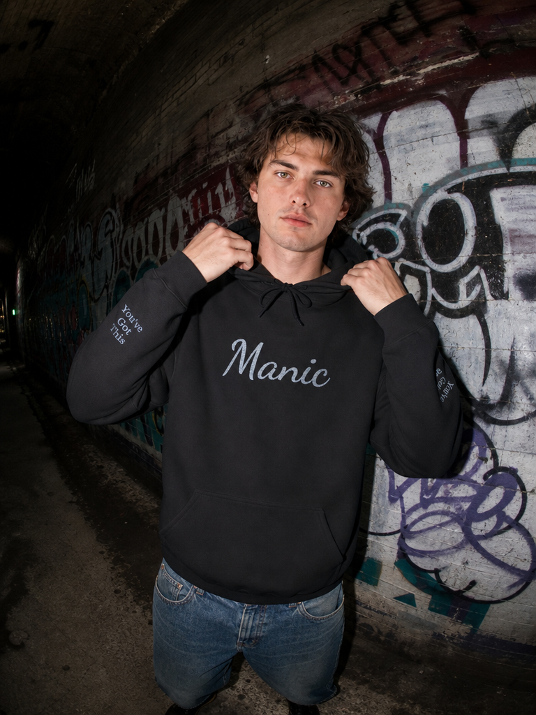 Manic Script Rhinestone Sparkle Hoodie