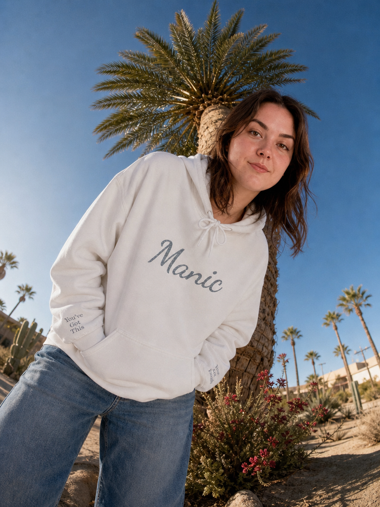 Manic Script Rhinestone Sparkle Hoodie