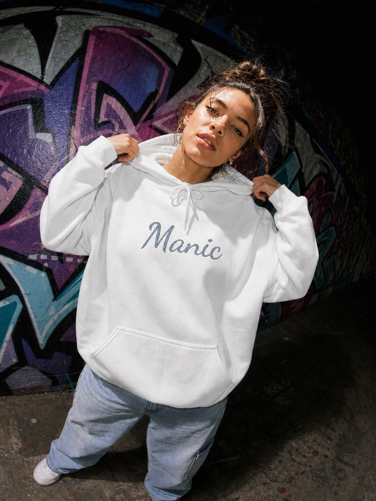 Manic Script Rhinestone Sparkle Hoodie