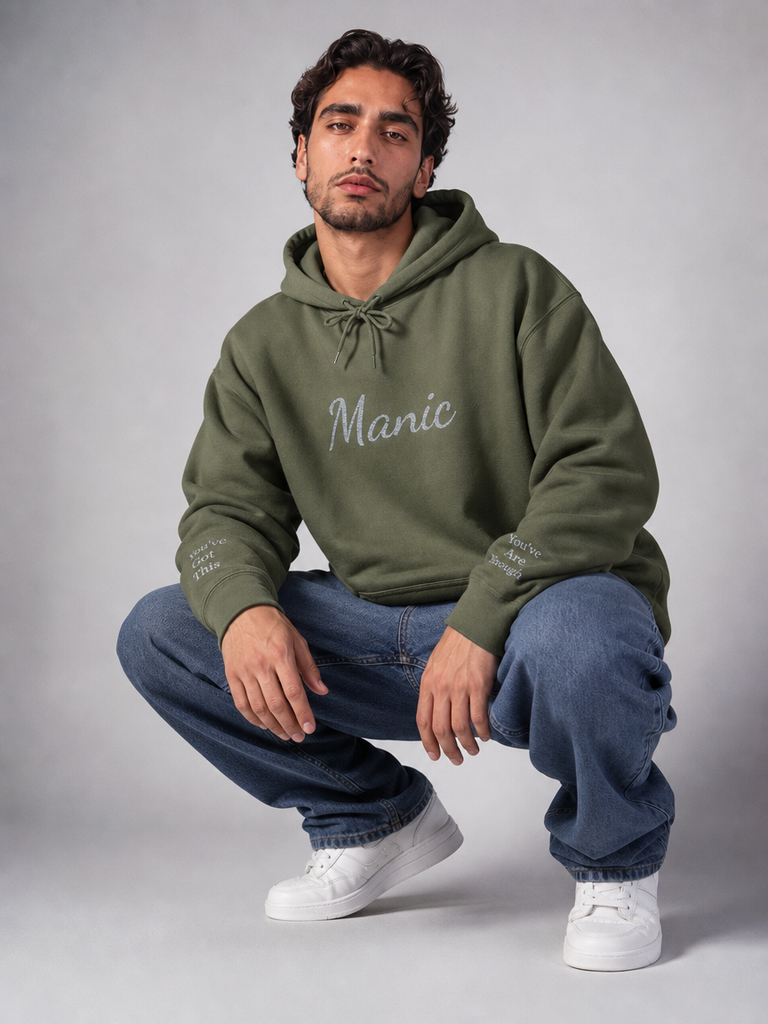 Manic Script Rhinestone Sparkle Hoodie