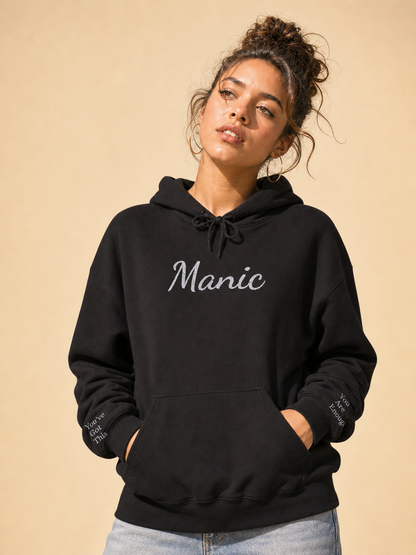 Manic Script Rhinestone Sparkle Hoodie