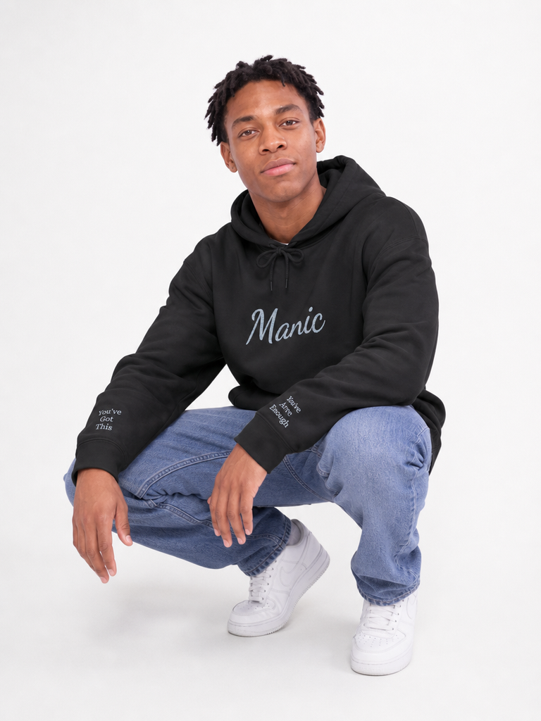 Manic Script Rhinestone Sparkle Hoodie