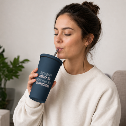 Insulated Stainless Steel Tumbler with Straw