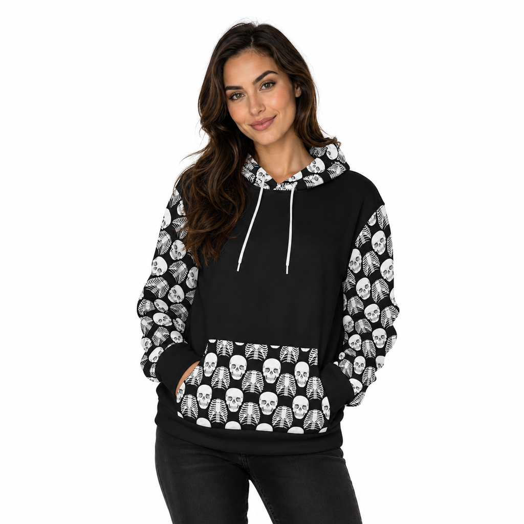Skulls and Ribs All-Over Print Hoodie