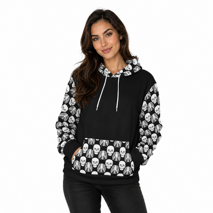 Skulls and Ribs All-Over Print Hoodie