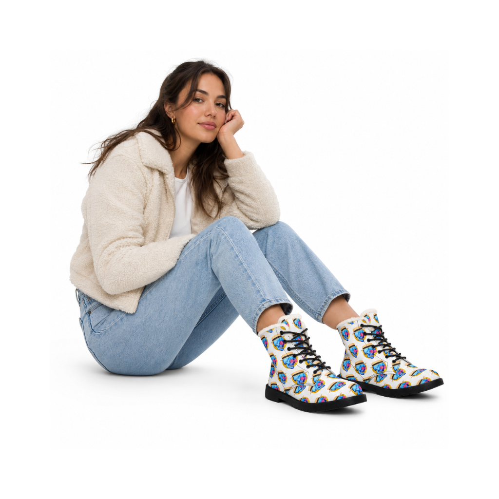 Skull Daddy Fleece-Lined Microfiber Boots