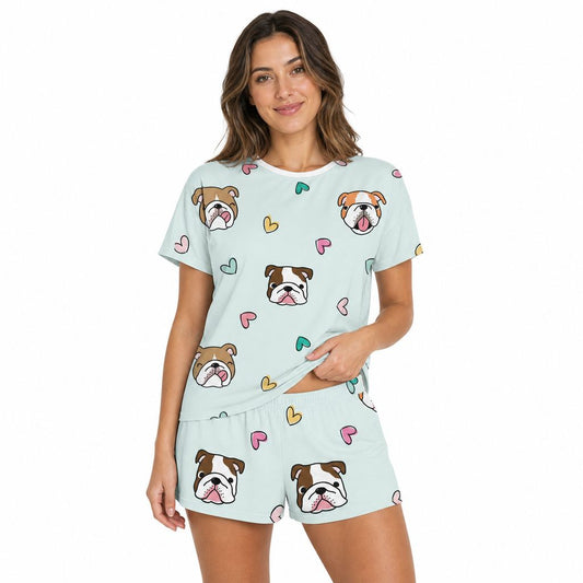 Bulldog Women's All-Over Print Pajama Set