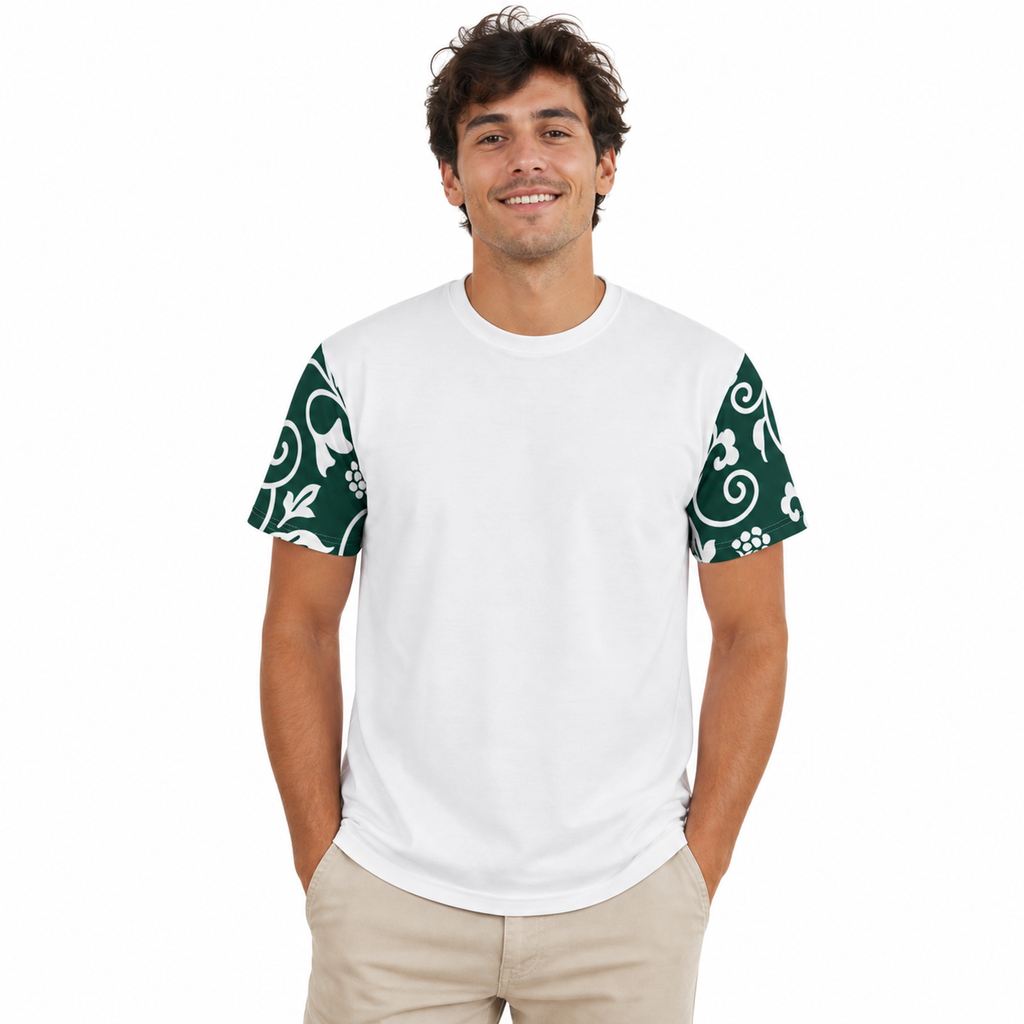 Green Sleeve All-Over Print Tee