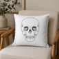 Skull Print Cotton Pillowcase