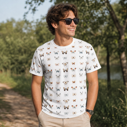 Butterfly White Stitching Unisex All-Over Print T-Shirt