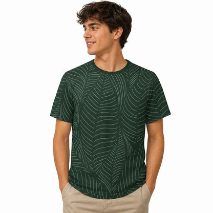Green Leaf Unisex All-Over Print Tee