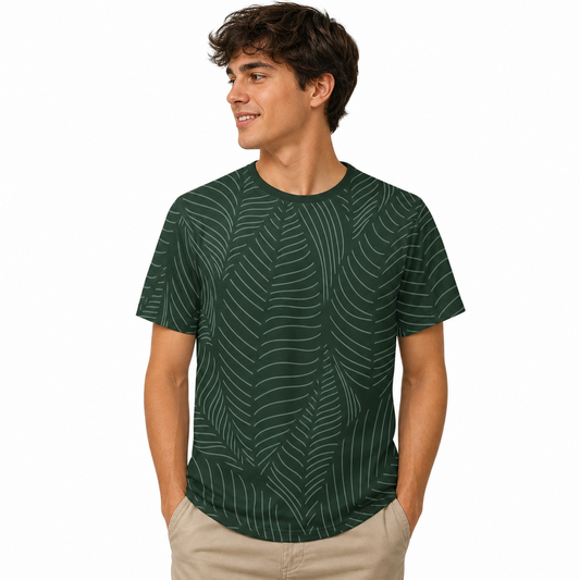 Green Leaf Unisex All-Over Print Tee