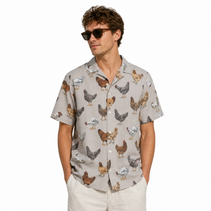 Chicken All-Over Print Hawaiian Shirt