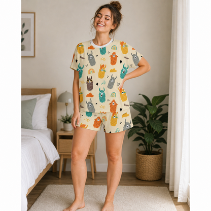 Llama Women's All-Over Print Pajama Set
