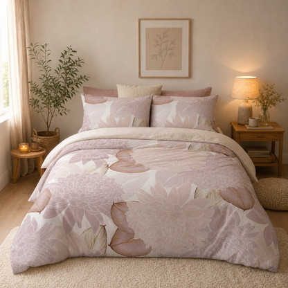 Soft Colour Cotton Duvet Cover & Sham Set