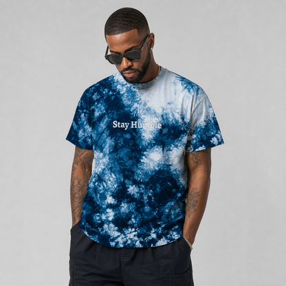 Stay Humble Embroidered Oversized Tie-Dye T-Shirt